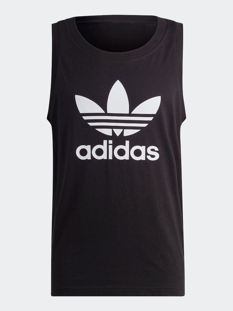 adidas Originals Black Adicolor Classics Trefoil 100% Cotton Tank Top - Image 7 of 7
