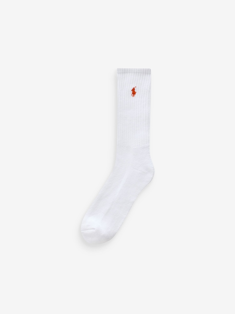 Polo Ralph Lauren Off White Cotton Crew Socks 6 Pack - Image 9 of 9