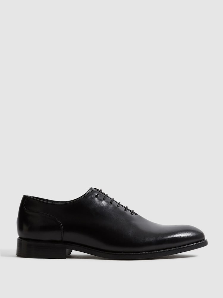Reiss Black Bay Leather Whole Cut Shoes - Image 1 of 6