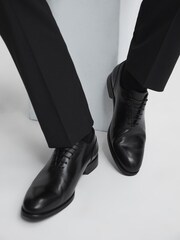 Reiss Black Bay Leather Whole Cut Shoes - Image 2 of 6