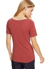 Esprit Orange Terracotta Rhinestones Logo 100% Cotton T-Shirt - Image 4 of 7