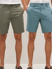Blue/Green 2 Pack Stretch Chino Shorts - Image 1 of 12