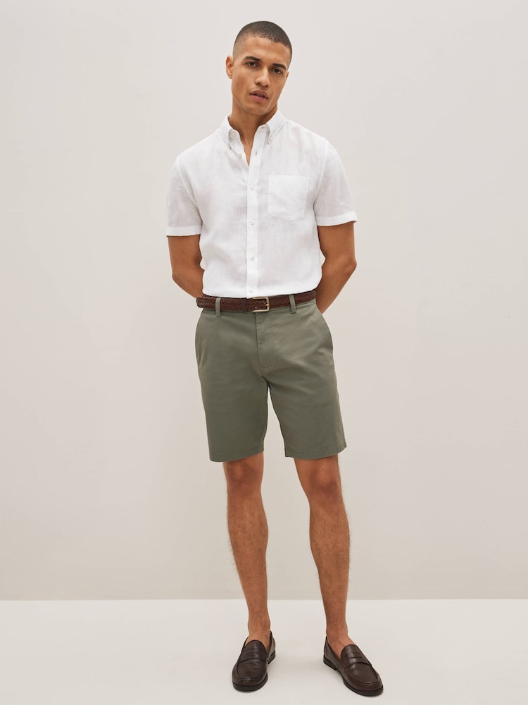 Blue/Green 2 Pack Stretch Chino Shorts - Image 2 of 12 Blue/Green 2 Pack Stretch Chino Shorts - Image 2 of 12