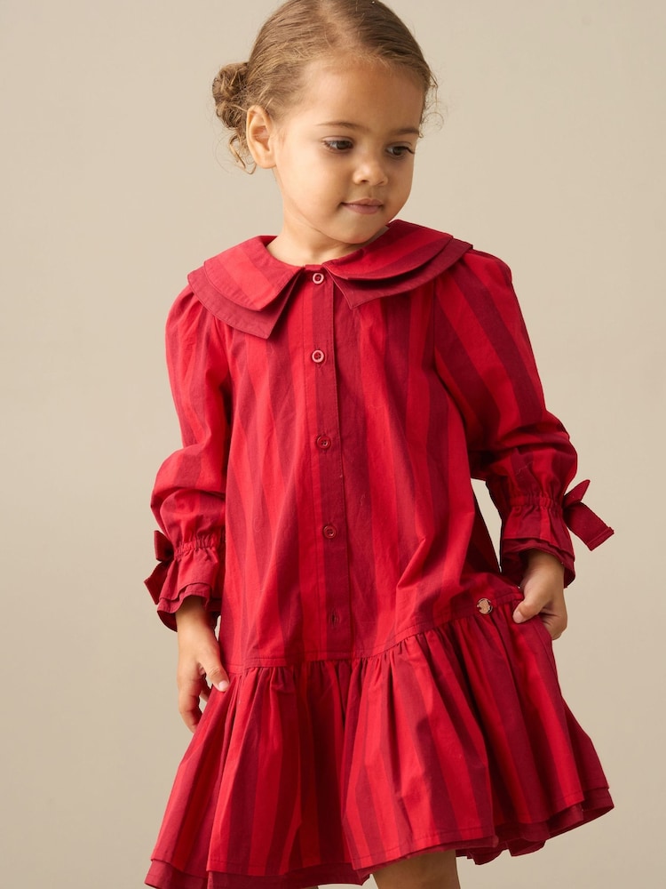 Angel & Rocket Pink Frankie Stripe Double Collar Dress - Image 4 of 4