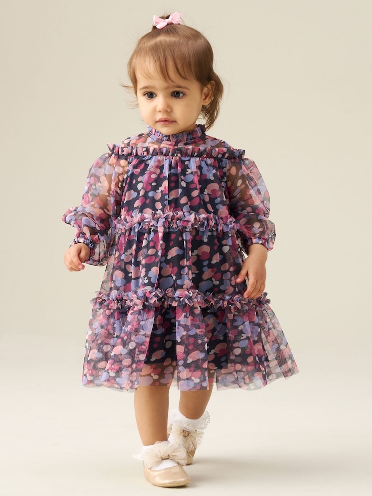 Angel & Rocket Pink Leia Floral Mesh Dress - Image 1 of 3