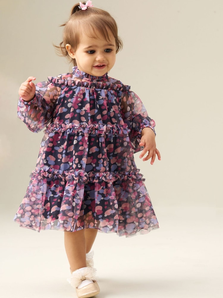 Angel & Rocket Pink Leia Floral Mesh Dress - Image 3 of 3