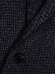 Reiss Navy Sob Single Breasted Jersey Textured Slim Fit Blazer - Image 7 of 10