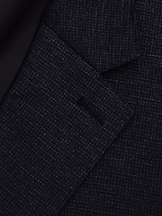 Reiss Navy Sob Single Breasted Jersey Textured Slim Fit Blazer - Image 8 of 10