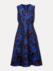 Phase Eight Blue Clarisse Print Jacquard Dress - Image 6 of 6