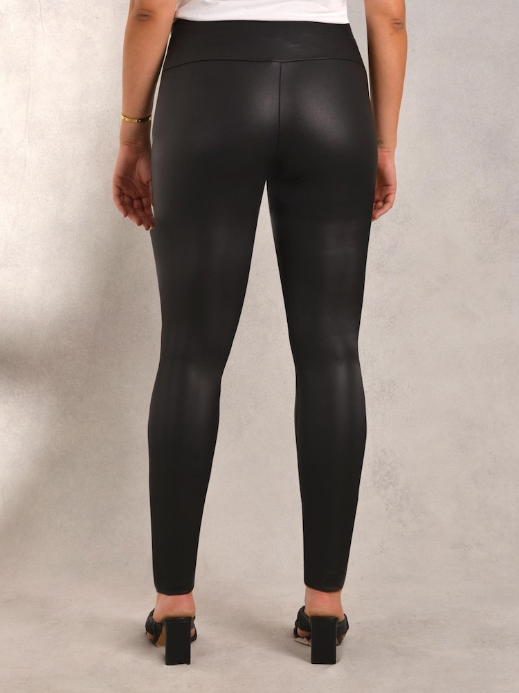 Live Unlimited Curve Black Faux Leather Leggings - Image 2 of 4 Live Unlimited Curve Black Faux Leather Leggings - Image 2 of 4