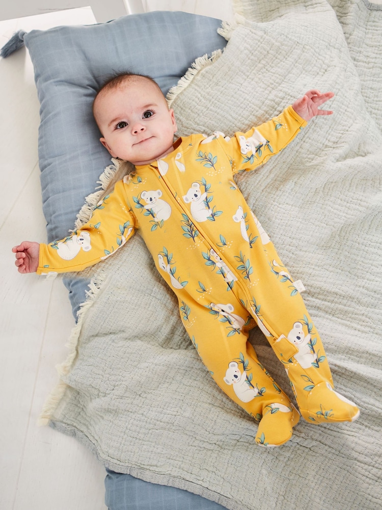 Koala jaune - Dors-bien JoJo Maman Bébé zippé en coton pour bébé - Image 1 of 3