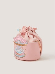 Monsoon Pink Carousel Print Drawstring Cross-Body Bag - Image 2 of 4