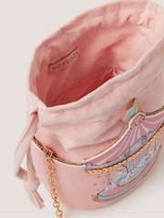 Monsoon Pink Carousel Print Drawstring Cross-Body Bag - Image 3 of 4