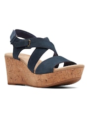 Niebieski - Sandały na koturnie Clarks Rose Way - Image 2 of 7