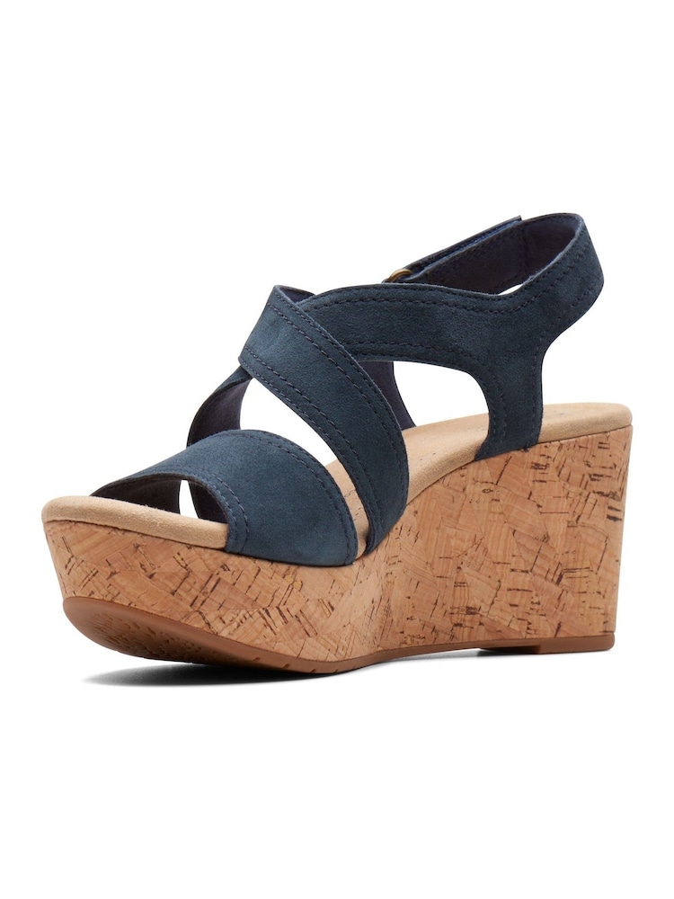 Niebieski - Sandały na koturnie Clarks Rose Way - Image 3 of 7