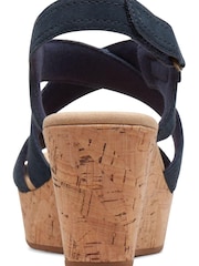 Niebieski - Sandały na koturnie Clarks Rose Way - Image 6 of 7