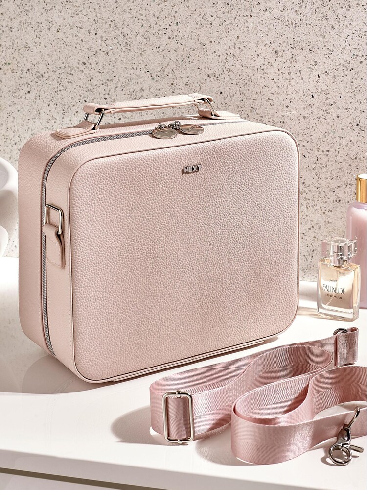 Pink Faux Leather Make-Up Vanity Case - Image 2 of 7