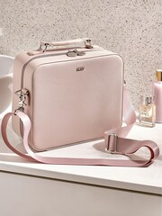 Pink Faux Leather Make-Up Vanity Case - Image 3 of 7