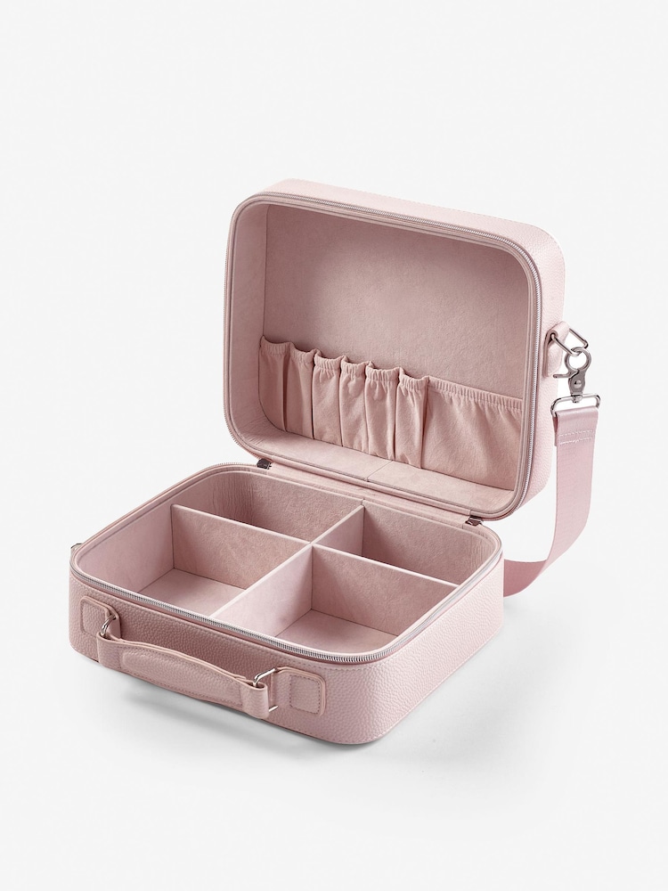 Pink Faux Leather Make-Up Vanity Case - Image 7 of 7