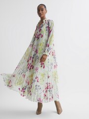 Florere Floral Pleated Midi Dress - Image 1 of 5