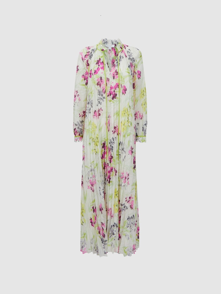 Florere Floral Pleated Midi Dress - Image 2 of 5