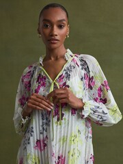 Florere Floral Pleated Midi Dress - Image 3 of 5