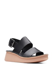 Clarks Black Leather Velhill Strap Sandals - Image 3 of 7