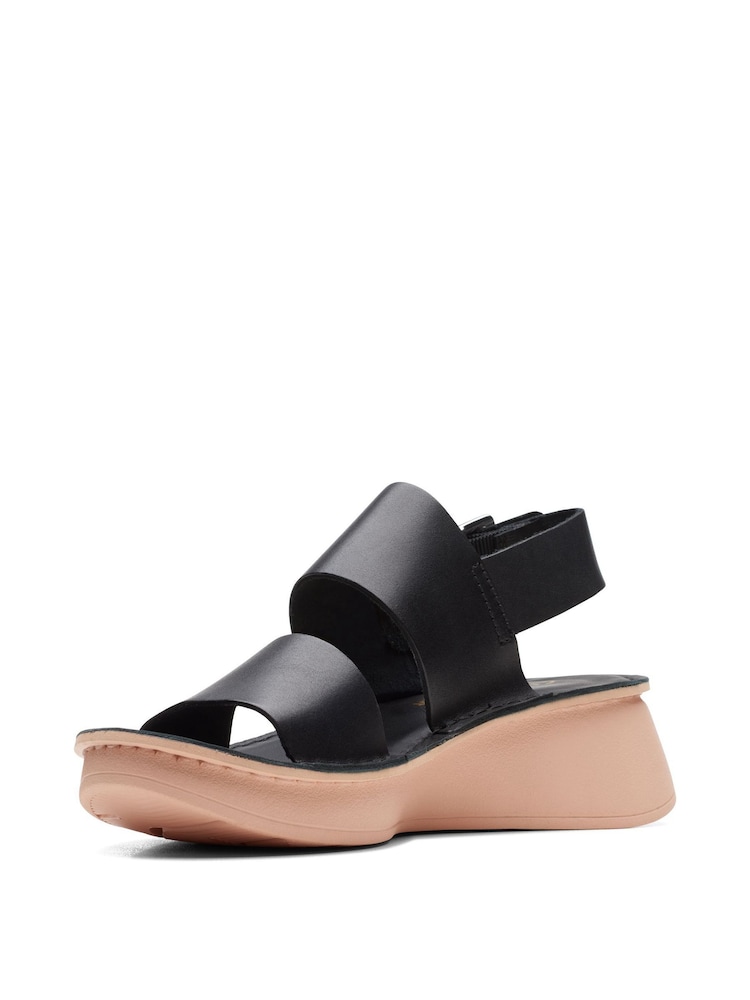 Czarny - Clarks Leather Velhill Strap Sandals - Image 4 of 7
