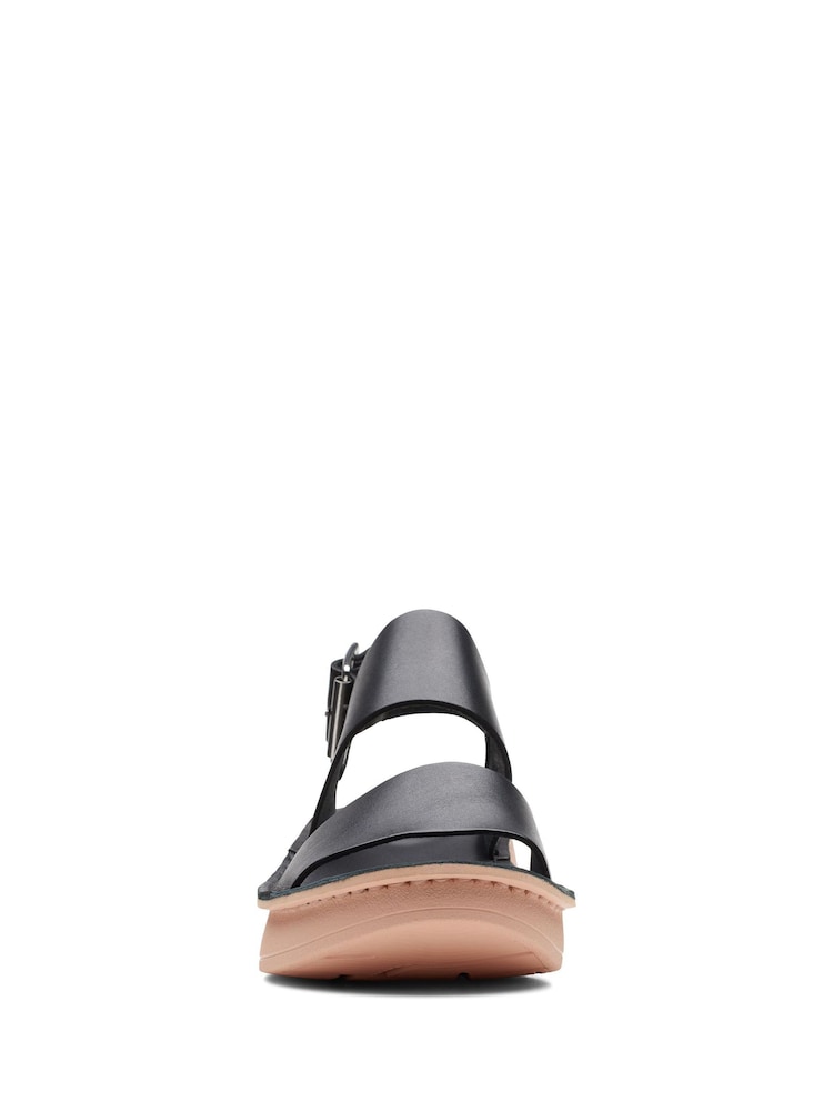 Czarny - Clarks Leather Velhill Strap Sandals - Image 5 of 7