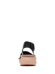 Clarks Black Leather Velhill Strap Sandals - Image 6 of 7
