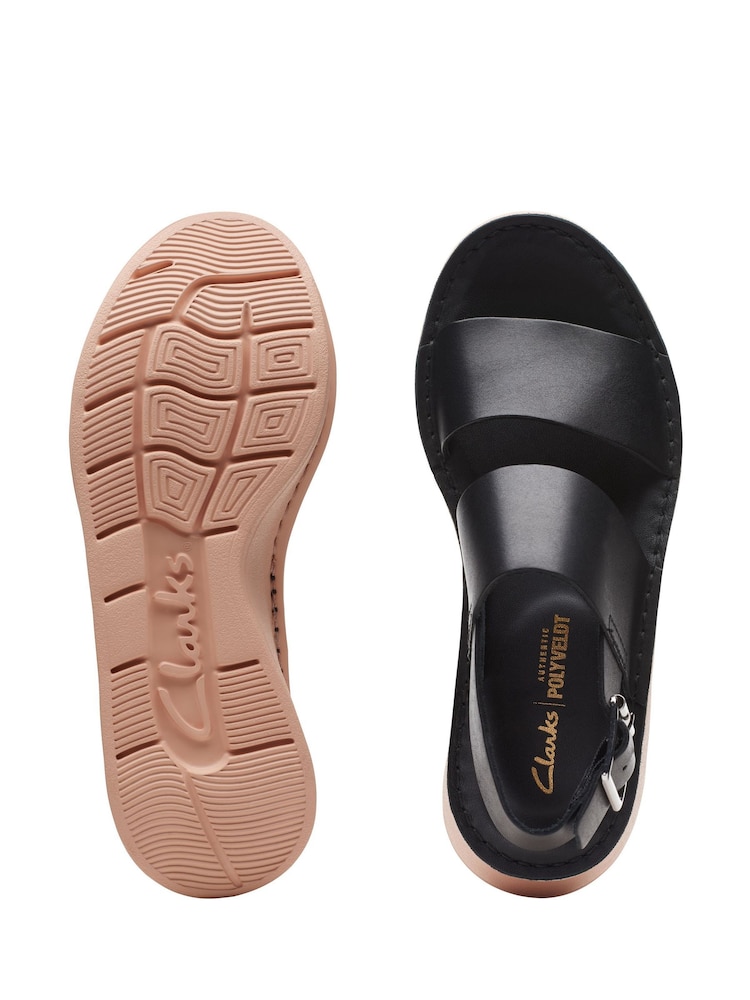 Clarks Black Leather Velhill Strap Sandals - Image 7 of 7