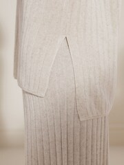 Rochelle Neutral Brown Rib Co-ord Long Sleeve Jumper - Image 5 of 7