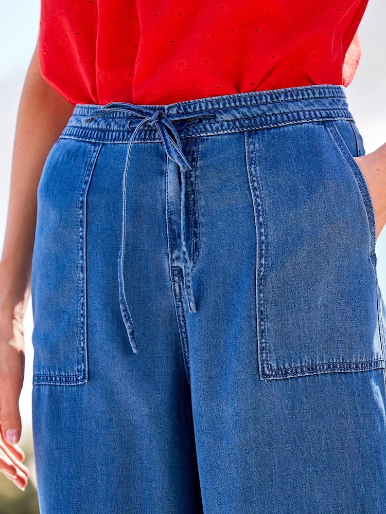 Dark Blue Lyocell Culottes - Image 2 of 5