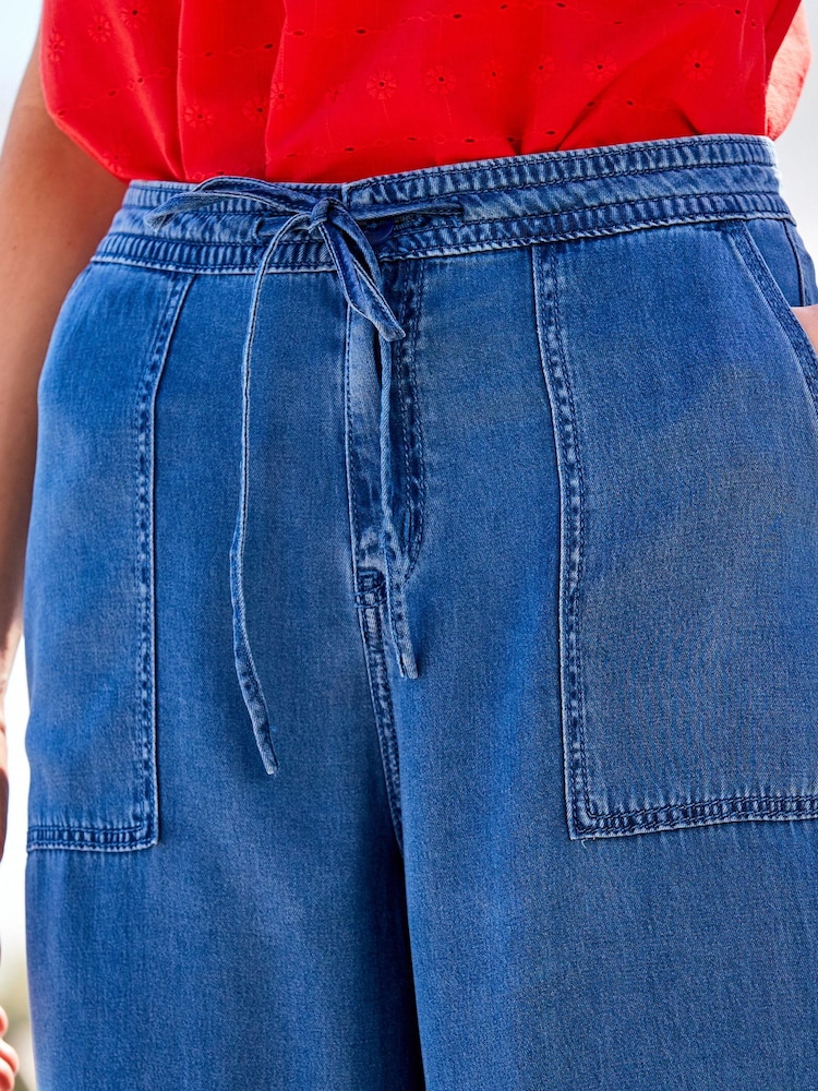 Dark Blue Lyocell Culottes - Image 4 of 5