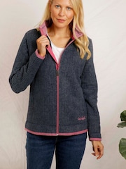 Weird Fish Blue Ariana Eco Full Zip Grid Fleece - Image 1 of 7