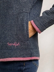 Weird Fish Blue Ariana Eco Full Zip Grid Fleece - Image 4 of 7