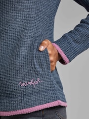 Weird Fish Blue Ariana Eco Full Zip Grid Fleece - Image 5 of 7