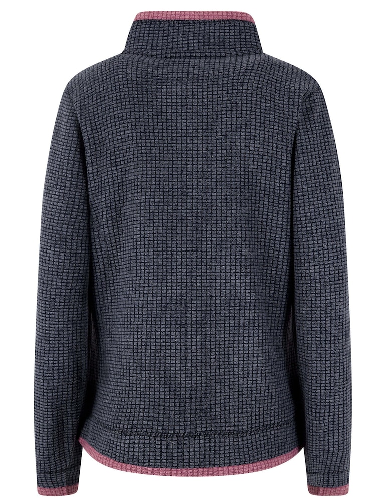 Weird Fish Blue Ariana Eco Full Zip Grid Fleece - Image 7 of 7