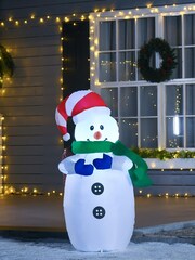 Homcom White Outdoor Inflatable Xmas Snowman Decoration - Image 1 of 5