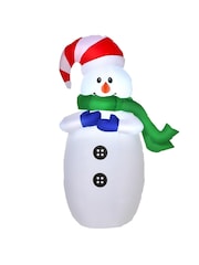 Homcom White Outdoor Inflatable Xmas Snowman Decoration - Image 2 of 5