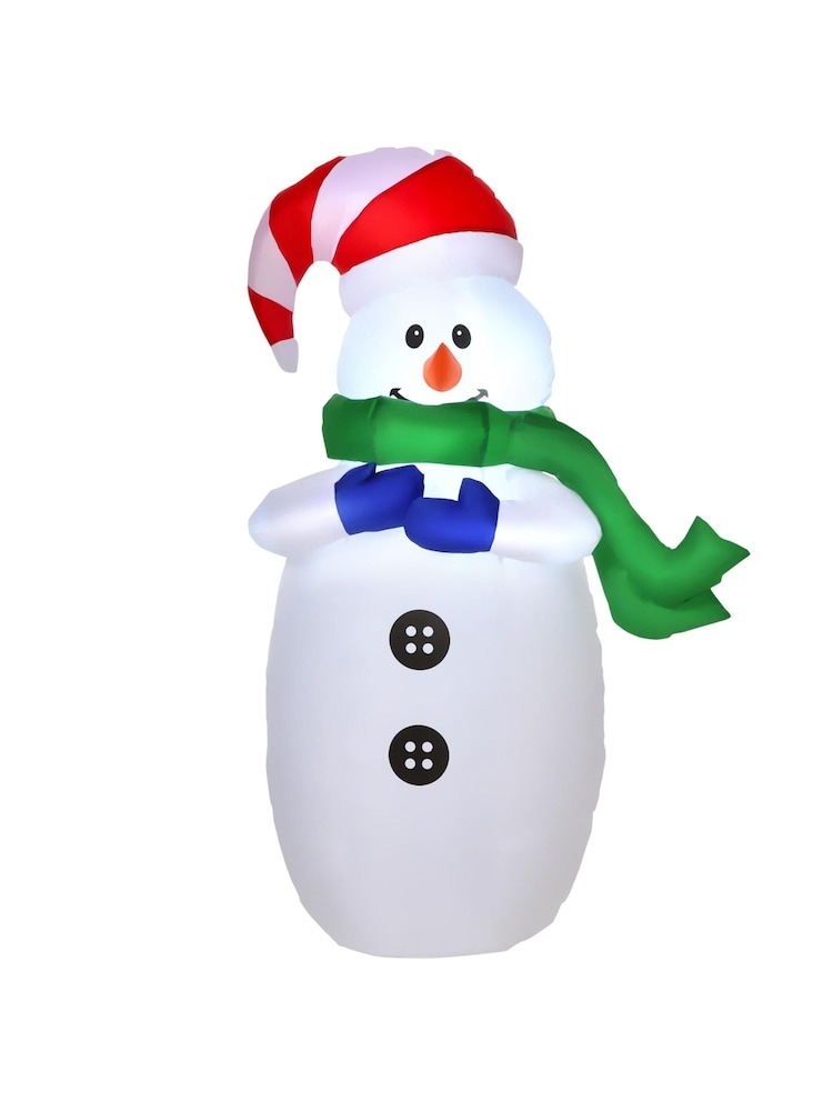 Homcom White Outdoor Inflatable Xmas Snowman Decoration - Image 2 of 5
