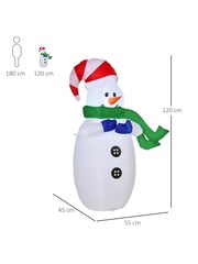 Homcom White Outdoor Inflatable Xmas Snowman Decoration - Image 3 of 5