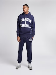 Franklin & Marshall Blue Mens 100% Cotton Arch Letter BB OTH Hoodie - Image 3 of 5