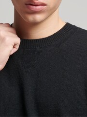 Superdry Black Vintage Lambswool Jumper - Image 3 of 4