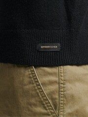Superdry Black Vintage Lambswool Jumper - Image 4 of 4