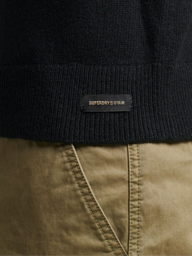 Superdry Black Vintage Lambswool Jumper - Image 4 of 4