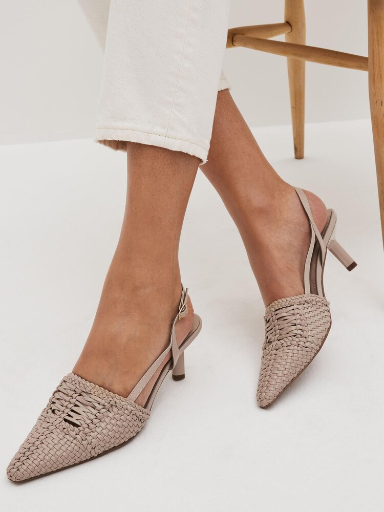 Neutral Forever Comfort® Weave Slingback Heel Shoes - Image 1 of 6