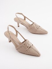 Neutral Forever Comfort® Weave Slingback Heel Shoes - Image 3 of 6