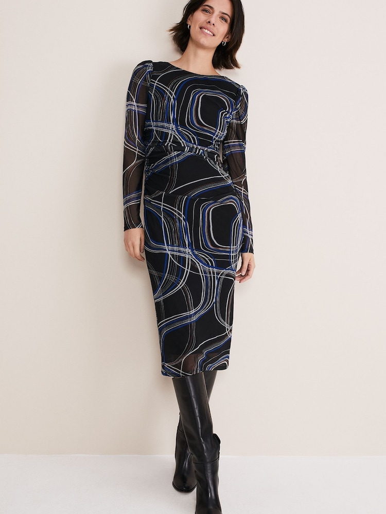 Phase Eight Gizelle Squiggle Mesh Black Dress - Image 1 of 6 Phase Eight Gizelle Squiggle Mesh Black Dress - Image 1 of 6