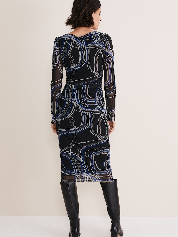 Phase Eight Gizelle Squiggle Mesh Black Dress - Image 2 of 6 Phase Eight Gizelle Squiggle Mesh Black Dress - Image 2 of 6